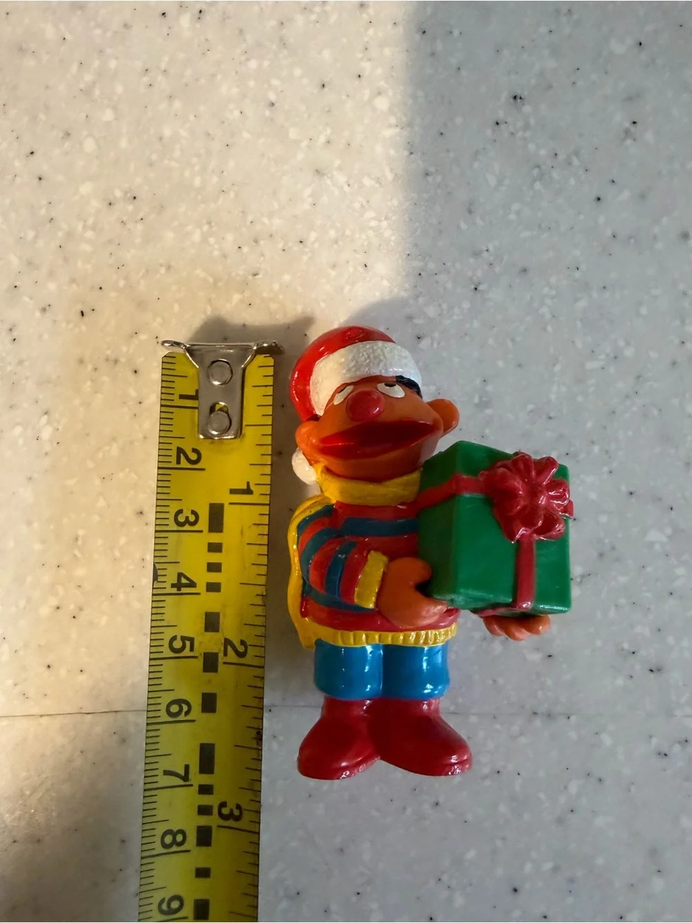 Vintage Sesame Street 2.5” Ernie Christmas Santa Muppets Applause Figure caketop